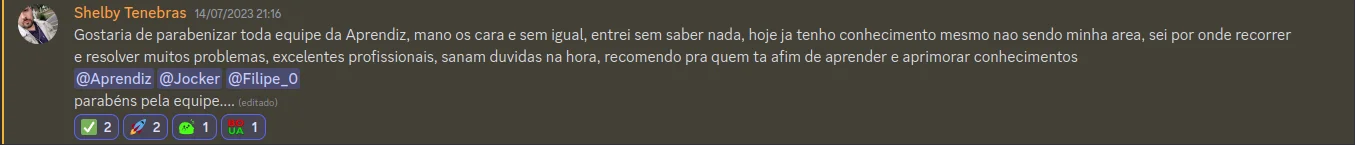 Depoimento Aluno 3